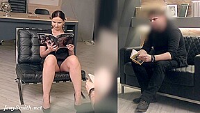 Silence. Jeny Smith with no panties teasing a man. Hidden camera prank